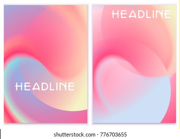Liquid color pastel catalog cover template with round, swirl geometric shape. Vector layout, gradient fluid effect used as advertising, health care, beauty cover, poster,  booklet Stock vektor