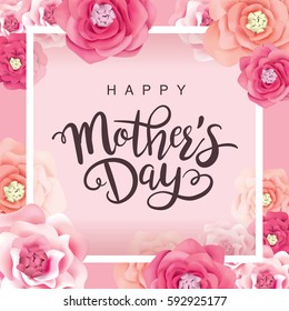 Mother's day greeting card with flowers background Stock Vector