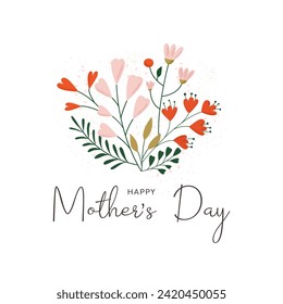 Mother's Day. Editable vector template for greeting card, poster, banner, invitation, social media post. Flat vector illustration, vector de stoc