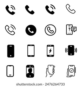 Mobile Phone Icon Pack Vector Stockvektor