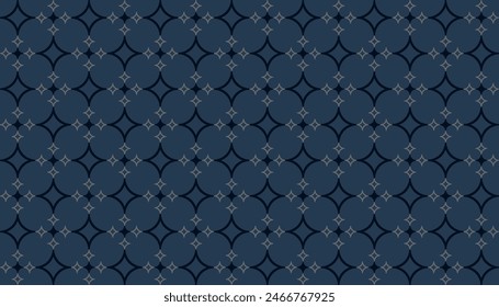 Modern masculine pattern abstract geometric texture surface.Dark blue and gray star on blue background for male shirt lady dress fabric wrapping cloth print wallpaper cover decoration Adlı Stok Vektör