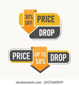 Modern price drop sale special offer banner vector Imagem Vetorial Stock