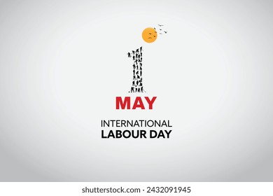 May 1st International labour day vector image. Social media design and working workers. Stock Vector