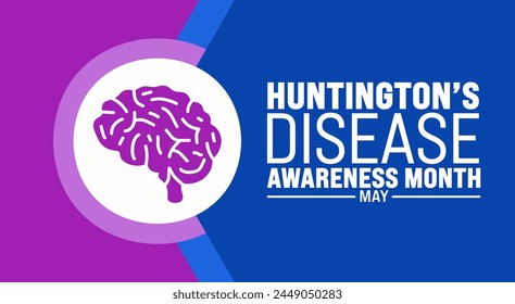 May is Huntington’s Disease Awareness Month background template. Holiday concept. use to background, banner, placard, card, and poster design template with text inscription and standard color. vector  Imagem Vetorial Stock