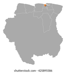 Map - Suriname, Paramaribo Stock-vektor