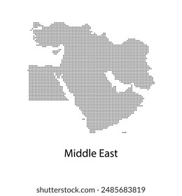 Middle East Map - World map International vector template with grey pixel, grid, grunge, halftone style isolated on white background for education, infographic, design - Vector illustration eps 10
 Arkistovektorikuva