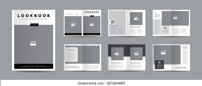 Minimal Magazine Design | Editorial Lookbook Layout | Fashion and Multipurpose portfolio | Photo Book Design ஸ்டாக் வெக்டர்