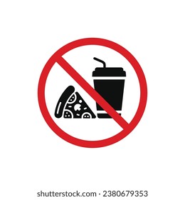 No food and drinks allowed icon symbol. No eating icon isolated on white background Stock vektor