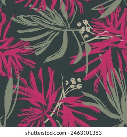 Neutral Colour Abstract Floral seamless pattern design for fashion textiles, graphics, backgrounds and crafts, vector de stoc