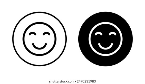 Smile icon vector isolated on white background. Smile vector icon. Emoticon Icon vector. Emoji – Vector có sẵn