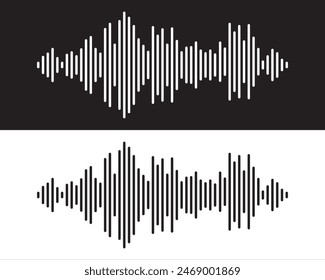 sound waveform pattern for radio podcasts, music player, video editor, voice message in social media chats, voice assistant, recorder. vector illustration Immagine vettoriale stock