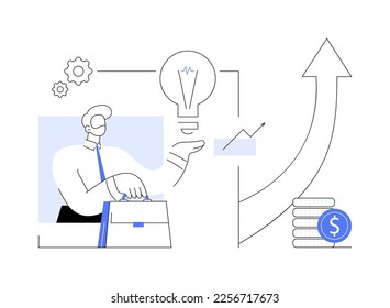 Sales plan for business abstract concept vector illustration. Marketing plan presentation, business strategy, profit forecast, commercial goal, sales management, target group abstract metaphor. Immagine vettoriale stock