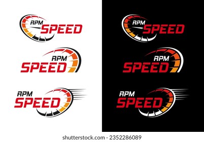 セットのバンドルRPM速度ロゴデザインアイコンテンプレート のベクター画像素材