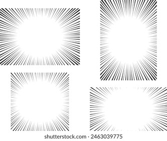 set of Concentration lines, comic, and speed lines background material: stockvector