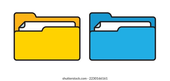 Set of Flat Folder Icons Adlı Stok Vektör