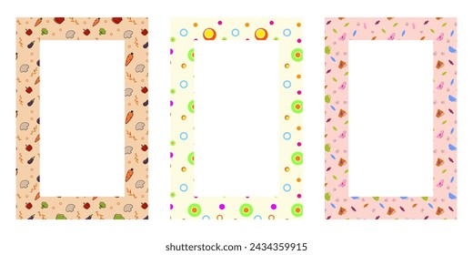 A set of frames with a field for text and photos. Vector graphics Stock vektor