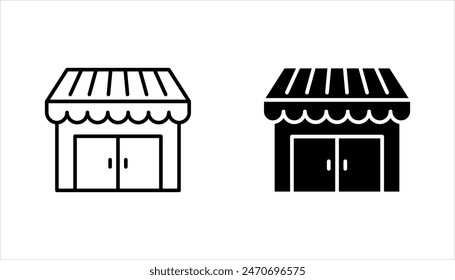 Стоковое векторное изображение: Set of store icon line design. Store vector illustration on white background