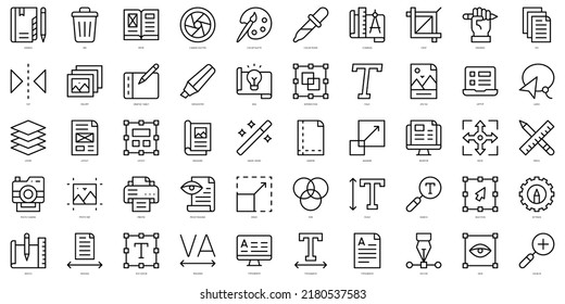 Set of thin line editorial design Icons. Vector illustration ஸ்டாக் வெக்டர்