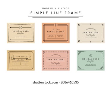 A set of vintage frames with simple lines.
This illustration relates to elegance, classic, retro, pattern, European, ornament, decoration, etc., vector de stoc