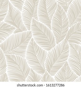seamless  abstract grey floral   background with leaves Stock Vector