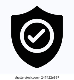 Shield, Protection, Security Vector Icon, Isolated Silhouette Vector Icon. – Vector có sẵn