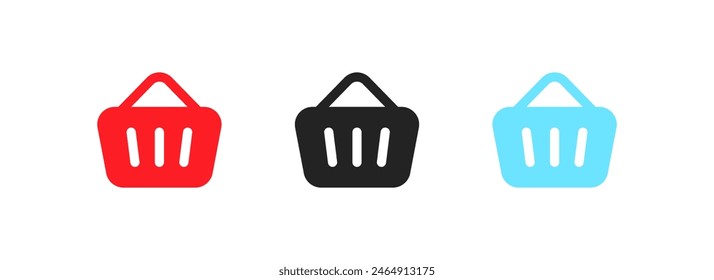 Shopping basket icons set. Shopping cart icons. Flat style. Vector icons Stock-vektor