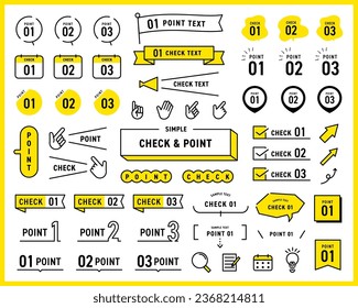 Simple design decoration set of checks and points. Vector illustration. Immagine vettoriale stock