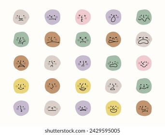 Ilustración vectorial de emociones simples en estilo plano Vector de stock
