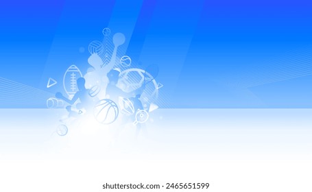 Sports background design with abstract modern template. Vector illustration of sport players in different activities.  Stockvektor