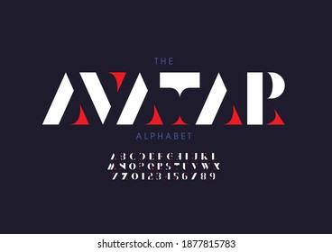 Stylized avatar alphabet font vector 库存矢量图
