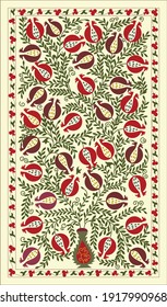Suzane orient pattern carpet with pommegranate Immagine vettoriale stock
