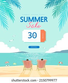 summer shopping event illustration. Banner
 Stock Vector