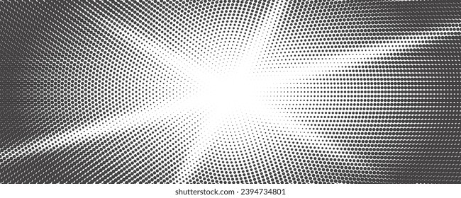 サンレイハーフトーン背景。白とグレーの放射状の抽象的コミックパターン。ベクター画像爆発の抽象線背景。のベクター画像素材