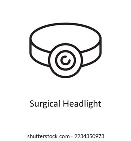 Surgical Headlight Vector Outline Icon Design illustration. Medical Symbol on White background EPS 10 File Arkistovektorikuva
