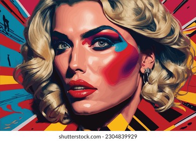 portrait of a famous celebrity Pop art  – Vector có sẵn