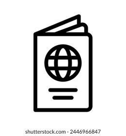ilustración de icono de línea de pasaporte gráfico de Vector. Ilustración de elemento simple gráfico de Vector, adecuado para App, Sitios web y presentaciones aisladas sobre fondo blanco Vector de stock
