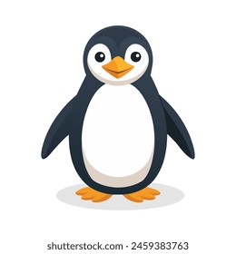 Penguin flat vector illustration on white background. Immagine vettoriale stock