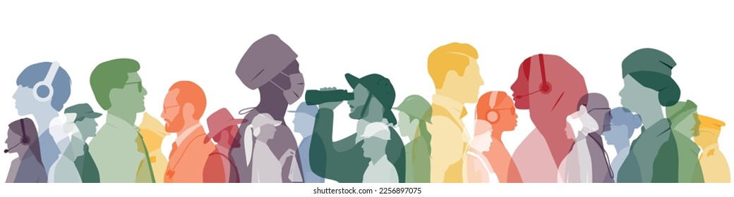 People of different professions together. Stock Vector