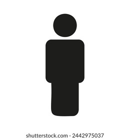 Person silhouette icon. Human figure symbol. Individual profile representation. Gender-neutral character. Vector illustration. EPS 10., vector de stoc