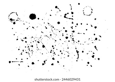 Plate worn background. Splashes of black paint. Vector illustration., vector de stoc