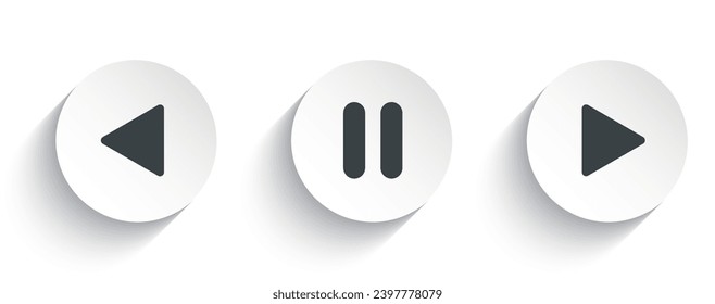 Play and pause 3D icons set isolated on white background. Arkistovektorikuva