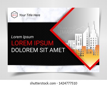 Print Advertising Ready Template, A4 Size Design for Company Marketing Presentation Layout and Covers Design with Space for Your Photo Background, Use for Flyer, Leaflet, Brochure, Catalog Maxazine. Stock Vector