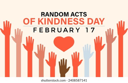 Random Acts Kindness Day on February 17th . Banner, poster, card, background design. Immagine vettoriale stock