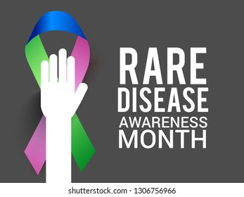 Rare Disease Day Poster or Banner Background. Vector de stock