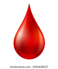 白い背景に現実的な赤血の滴。献血、血小板、幹細胞。ベクター画像ファイルイラスト。のベクター画像素材