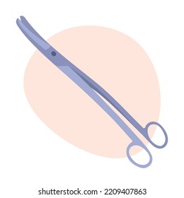 Realistic scissors, shears, pair of scissors. Medical instrument. Hospital, medical equipment Arkistovektorikuva