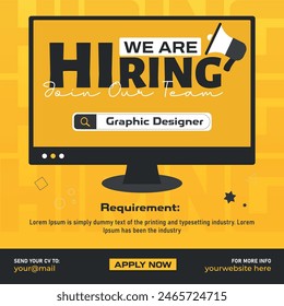 Recruitment advertising template. Recruitment Poster, Job hiring poster, social media, banner. Arkistovektorikuva
