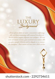 Red Orange Golden Royal Awards Graphics Background. Line Wave Elegant Shine Modern Template.   Sleek Shape Luxury Premium Corporate Template. Classy Abstract Certificate Banner Dynamic Design. 庫存向量圖