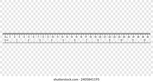 ruler with numbers for measuring length Stockvektor
