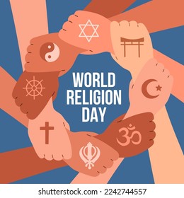 World Religion Day Banner Design Vector illustration, vector de stoc